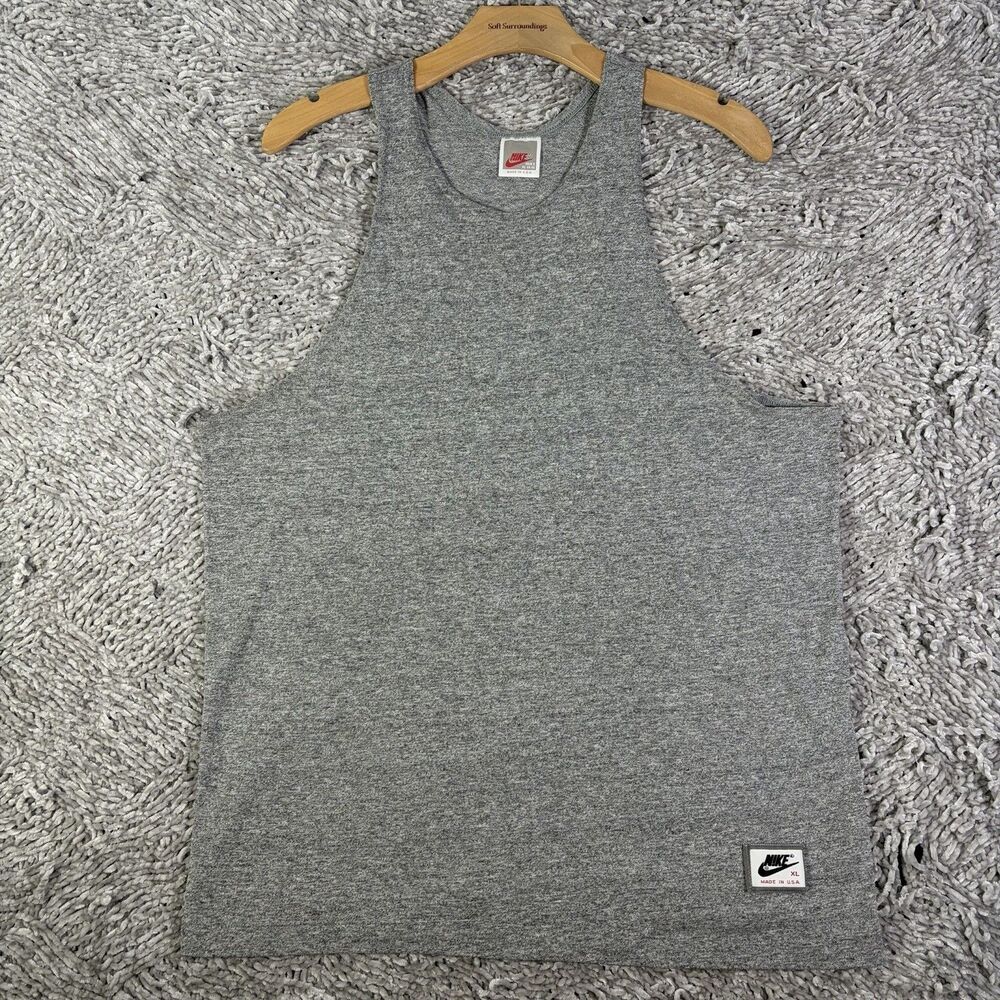 Vintage Nike Tank Top Mens XL Gray Pullover Activewear Gym Summer Beach USA MADE